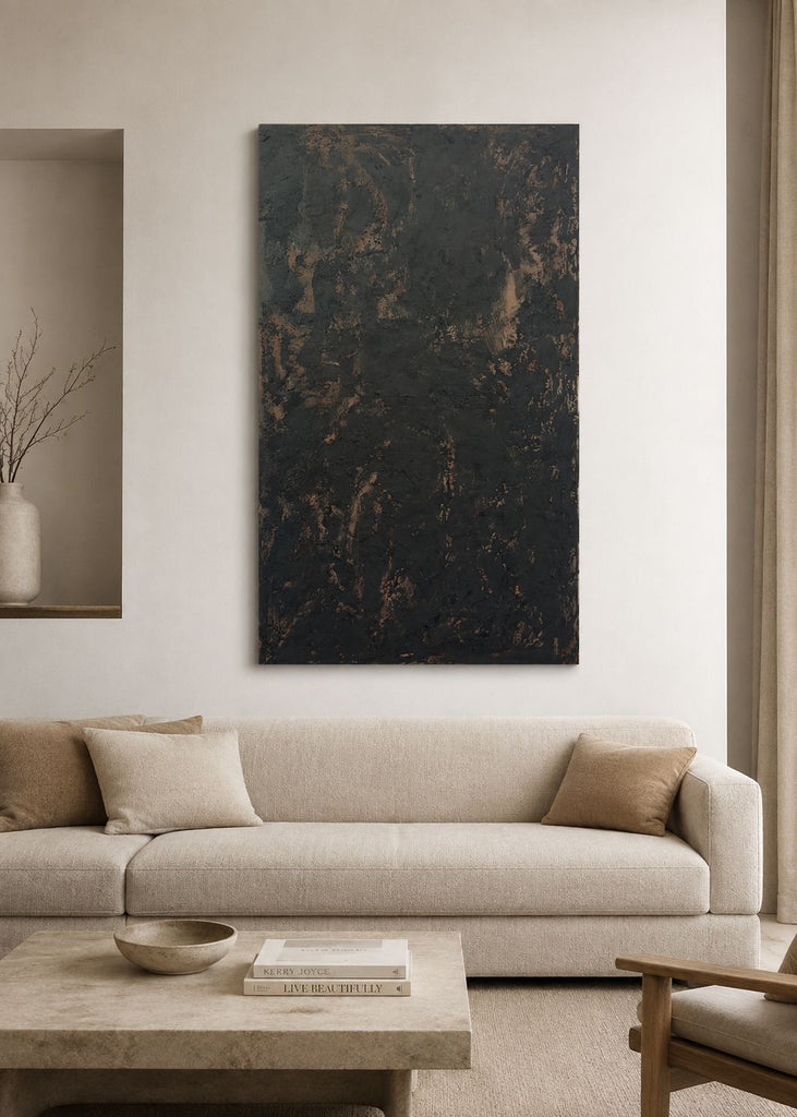 Noche Mineral — Óleo sobre Lienzo 70 x 120 cm cuadro decorativo para sala moderna | arte para hogar | Studio MagArt