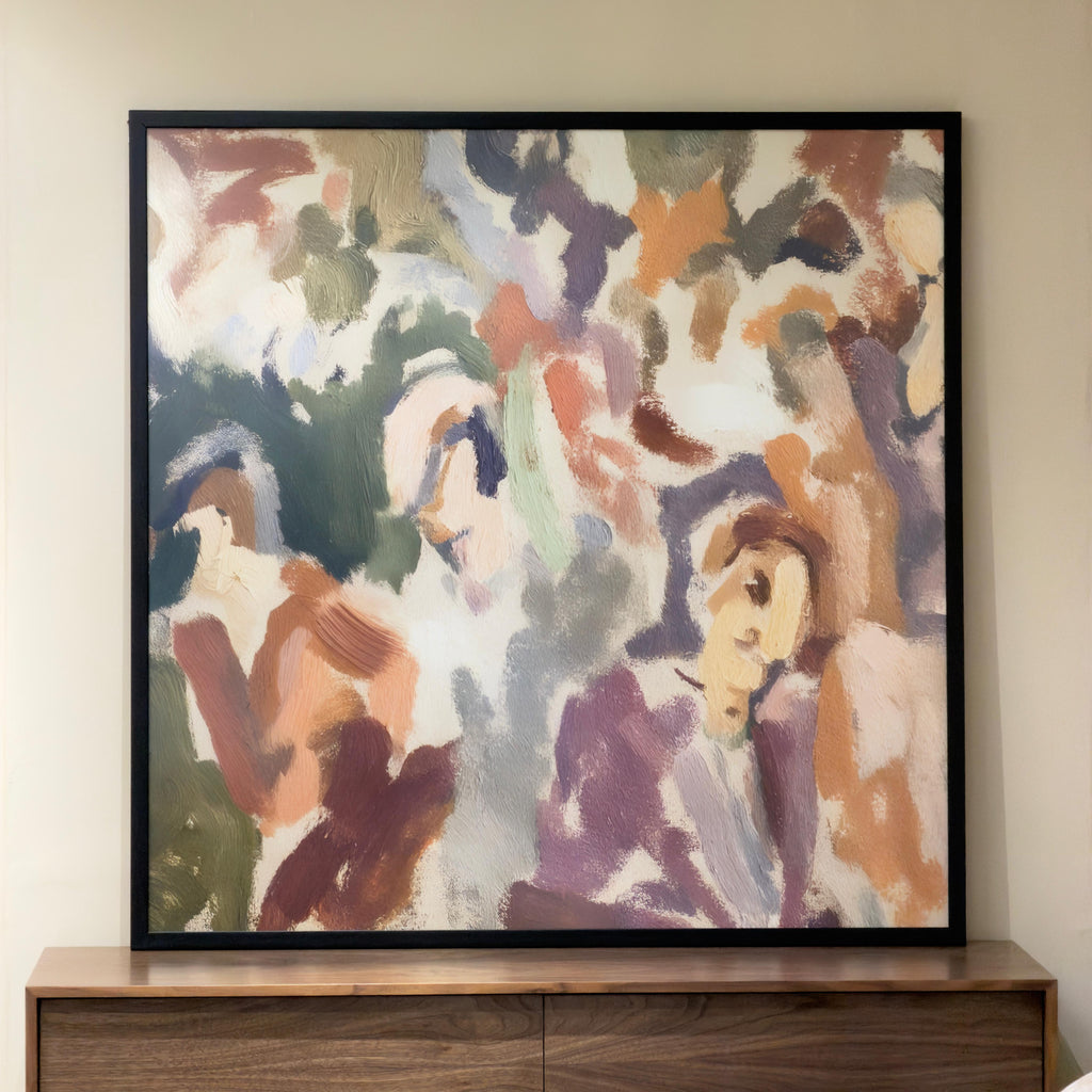 Encuentro en Terracota: rostros en silencio cuadro decorativo XL para sala moderna | arte para hogar | Studio MagArt