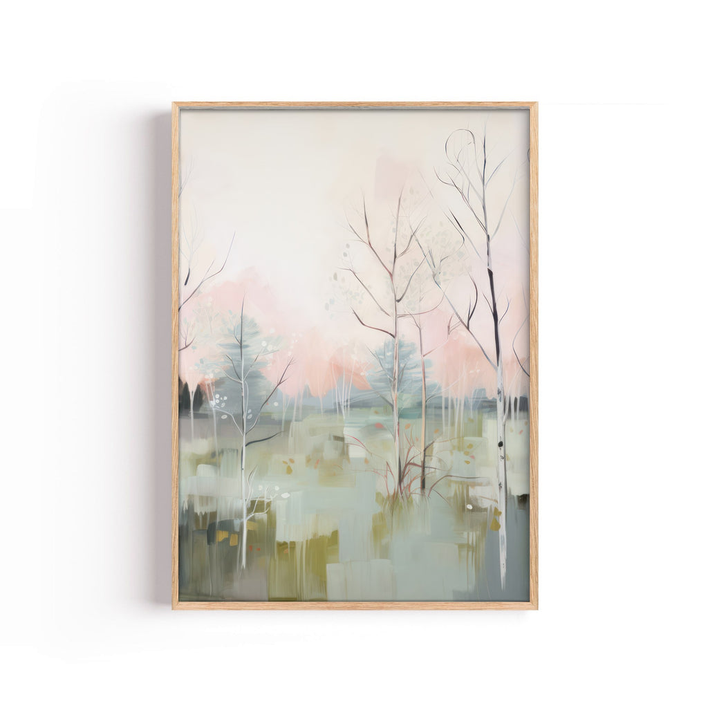 Abedules Pastel – cuadro decorativo con marco natural | Studio MagArt