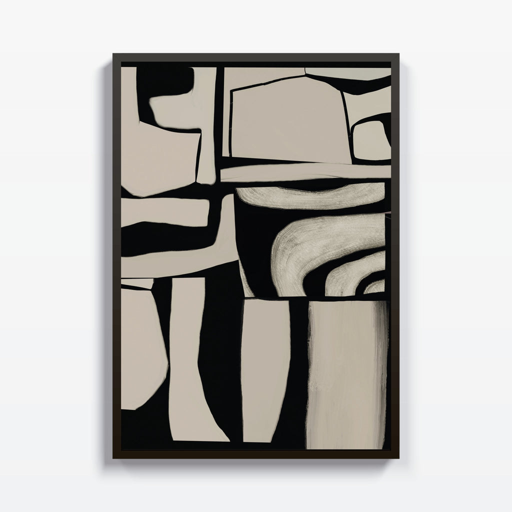 Abstracto Beige con Negro cuadro decorativo moderno para hogar | Studio MagArt