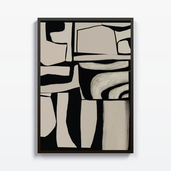 Abstracto Beige con Negro cuadro decorativo moderno para hogar | Studio MagArt