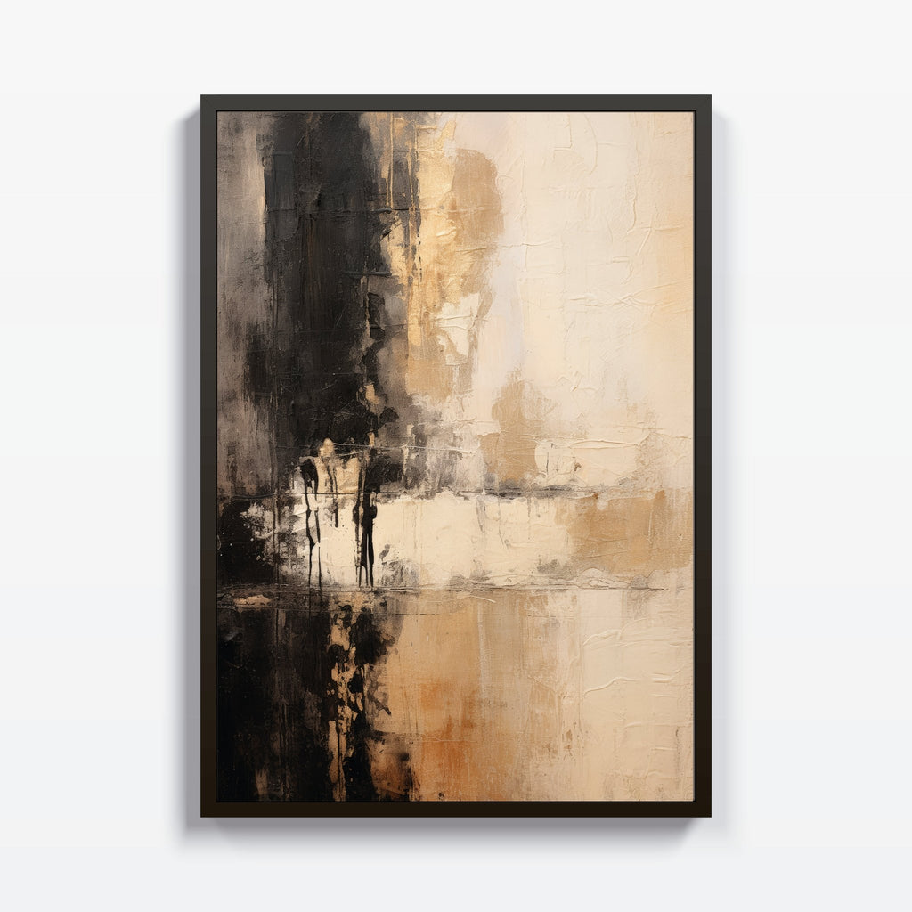 Abstracto Beige con Negro cuadro decorativo moderno para hogar | Studio MagArt