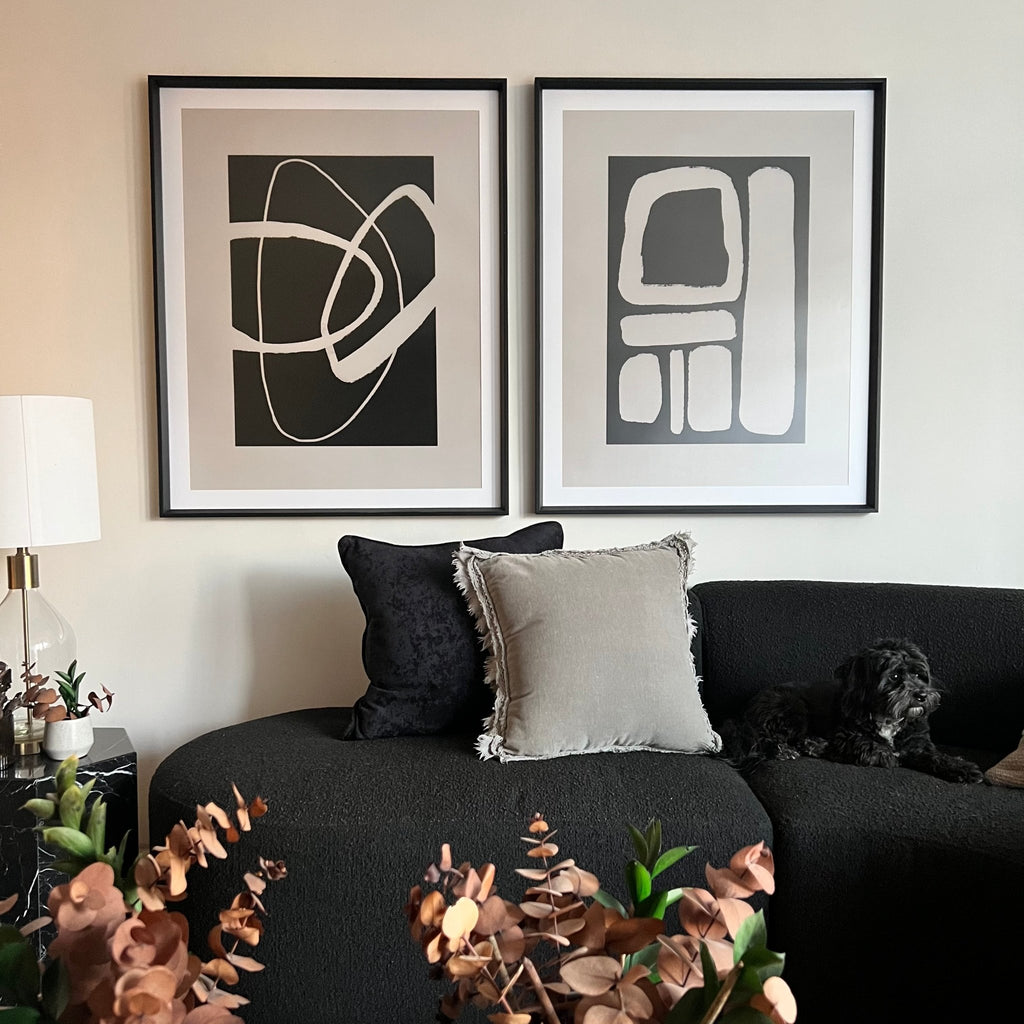 Abstracto Beige Negro cuadro decorativo moderno para hogar | Studio MagArt