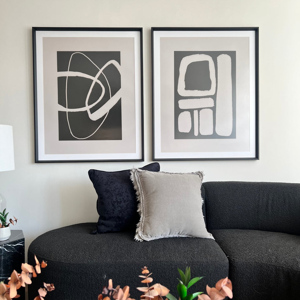 Abstracto Beige Negro cuadro decorativo moderno para hogar | Studio MagArt