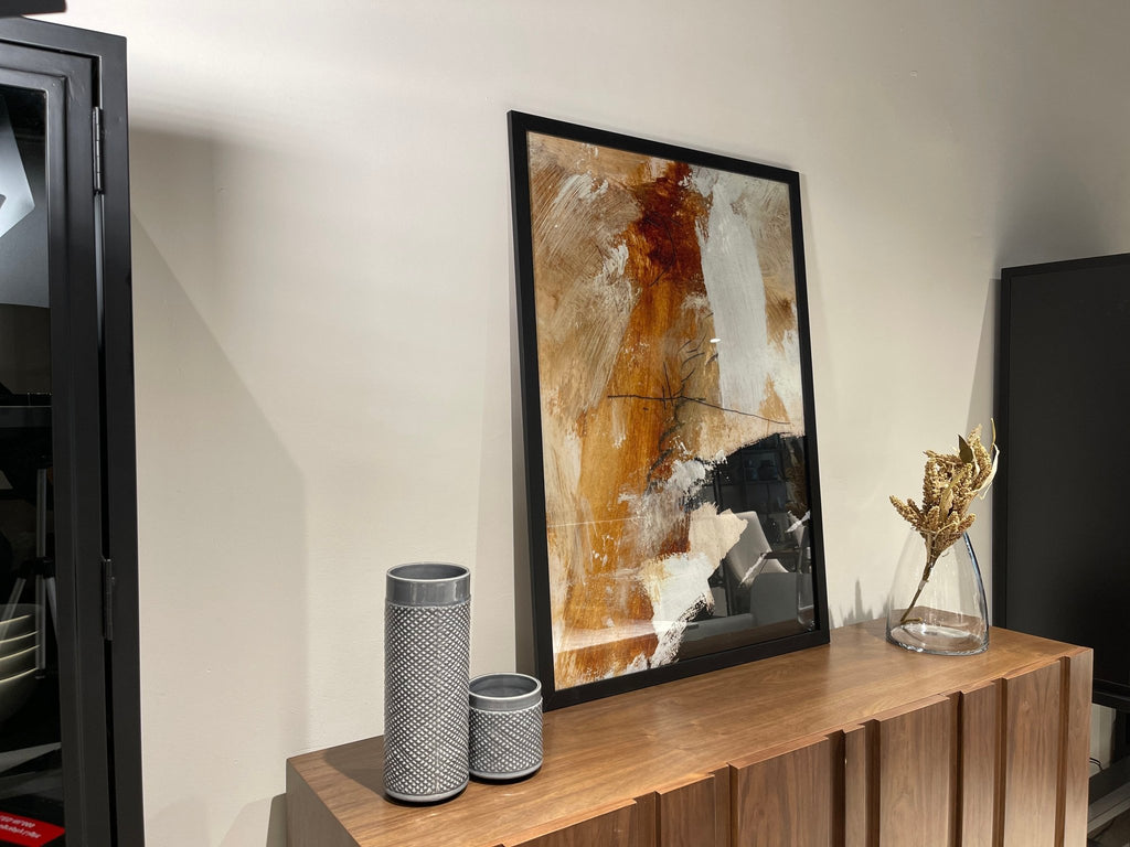 Abstracto Naranja Negro Blanco cuadro decorativo moderno para hogar | Studio MagArt