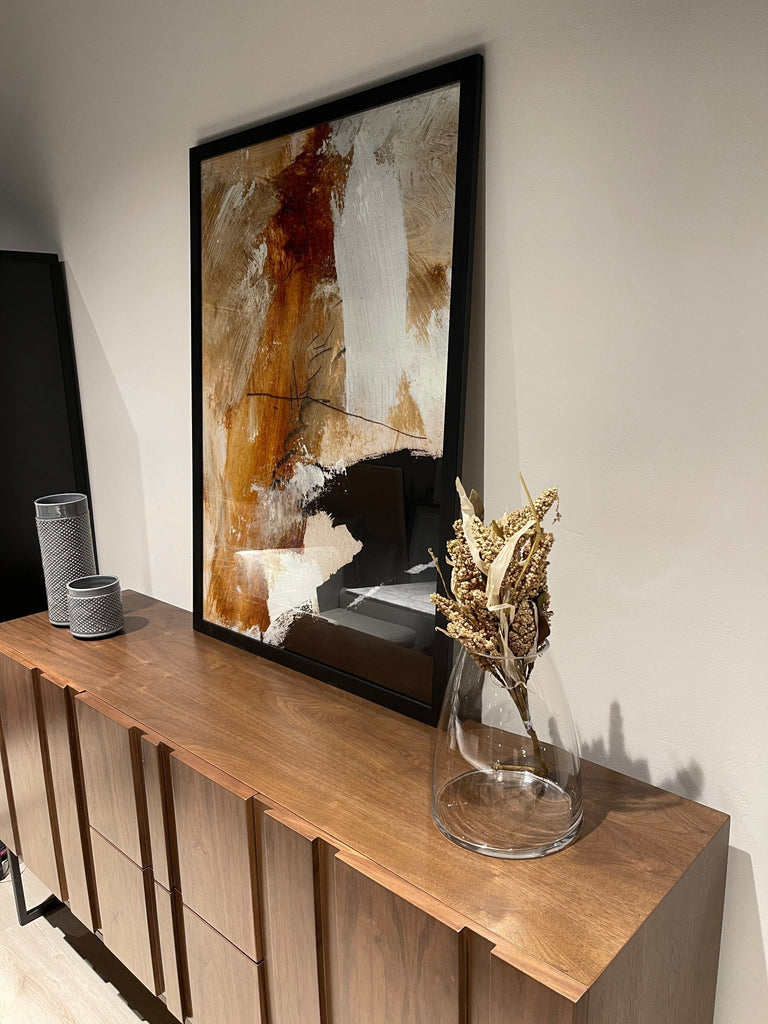 Abstracto Naranja Negro Blanco cuadro decorativo moderno para hogar | Studio MagArt