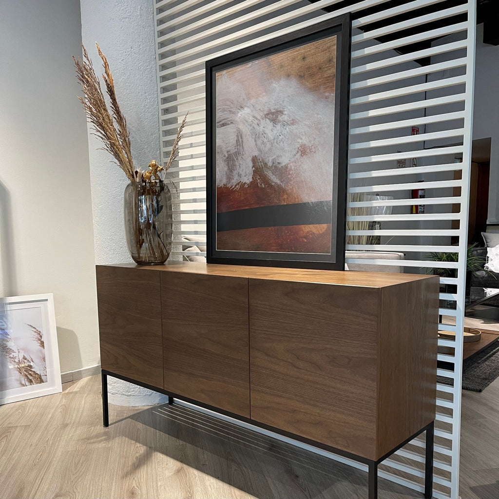 Abstracto Negro Blanco Naranja 013 cuadro decorativo moderno para hogar | Studio MagArt