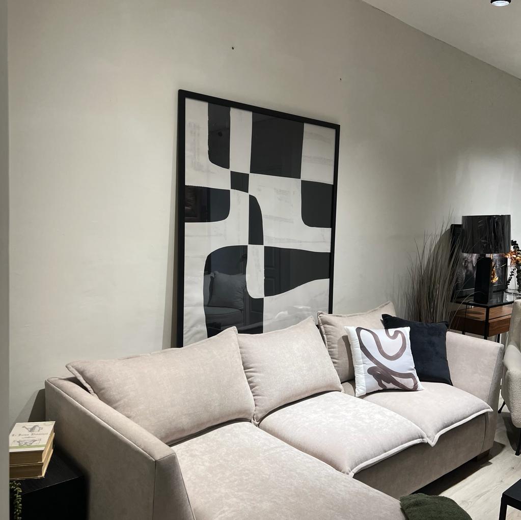 Abstracto Negro Rayas Blancas cuadro decorativo moderno para hogar | Studio MagArt