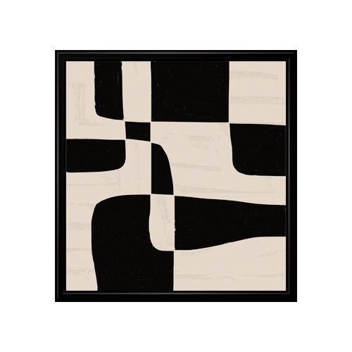 Abstracto Negro Rayas Blancas cuadro decorativo moderno para hogar | Studio MagArt