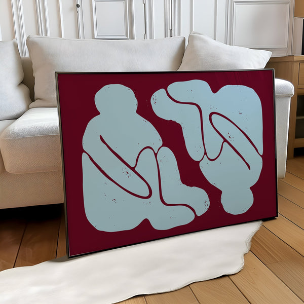 Almas gemelas: abrazo eterno cuadro decorativo para sala moderna | arte para hogar | Studio MagArt