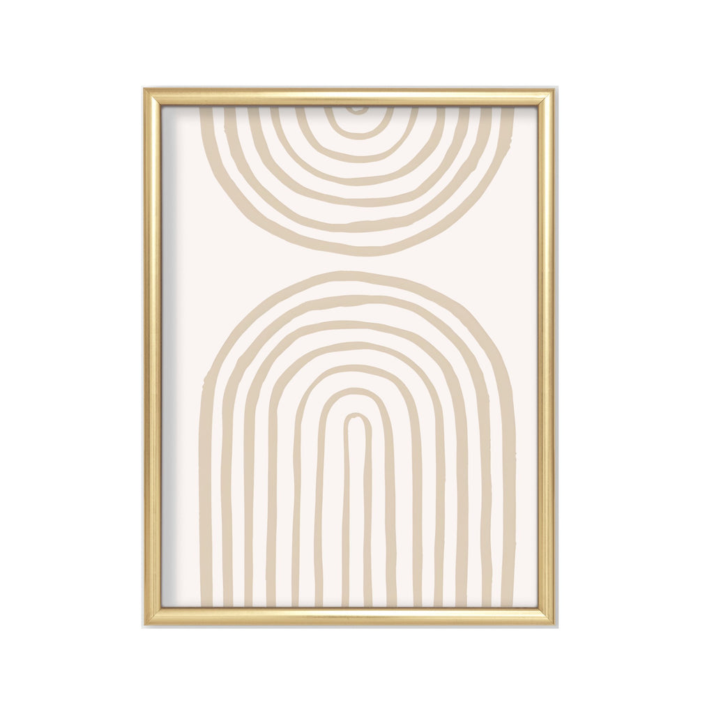 Arcoíris Neutro – cuadro decorativo con marco dorado | Studio MagArt