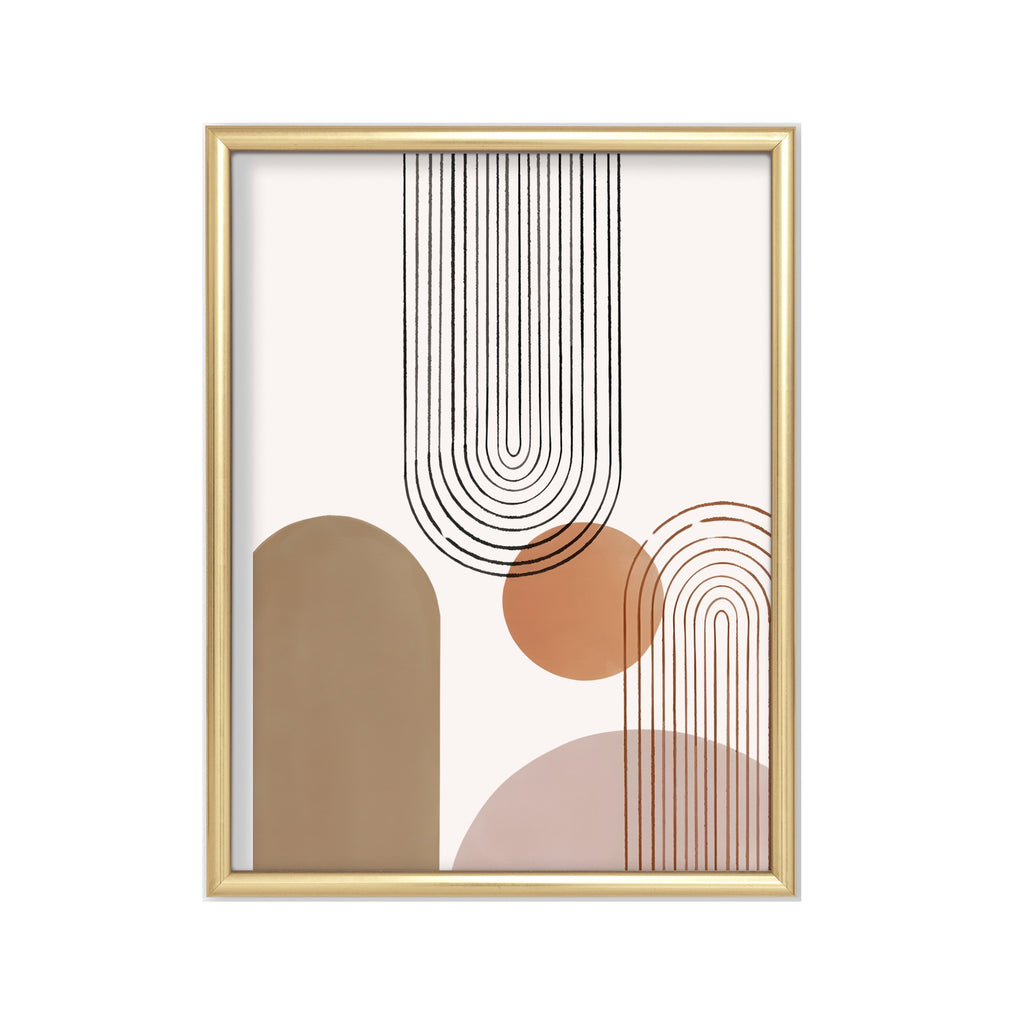 Arcos y Lunas – cuadro decorativo con marco dorado | Studio MagArt