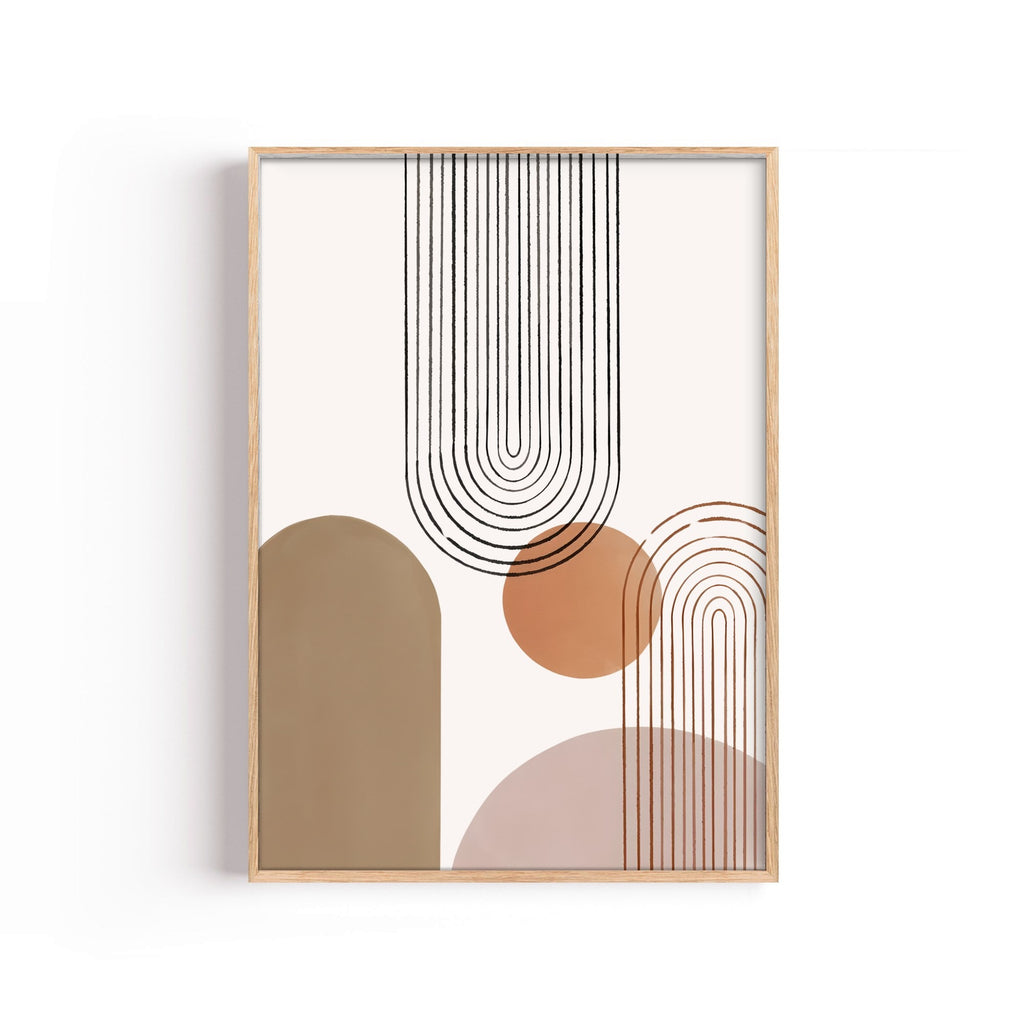 Arcos y Lunas – cuadro decorativo con marco natural | Studio MagArt