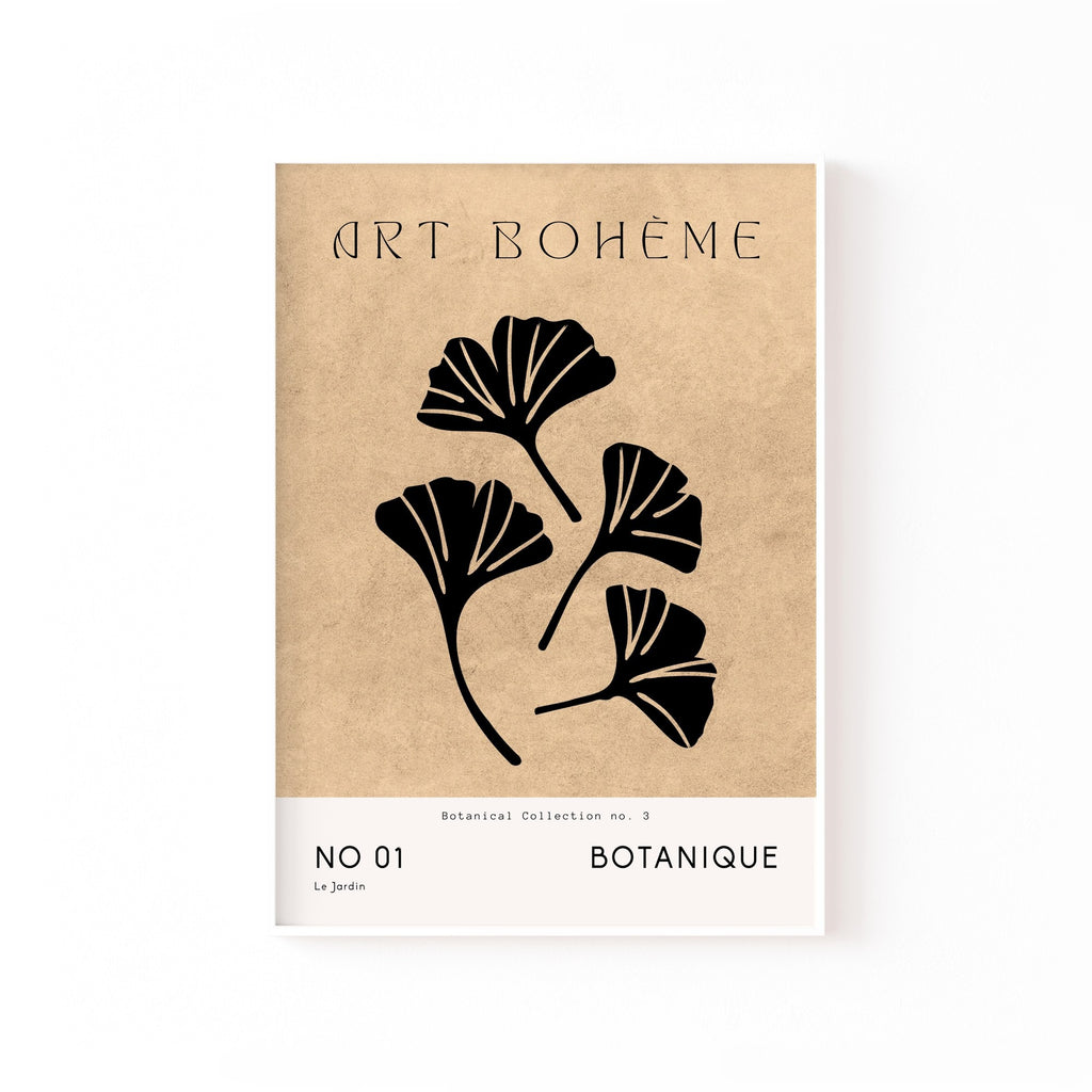 Art Bohème Ginkgo – cuadro decorativo con marco blanco | Studio MagArt