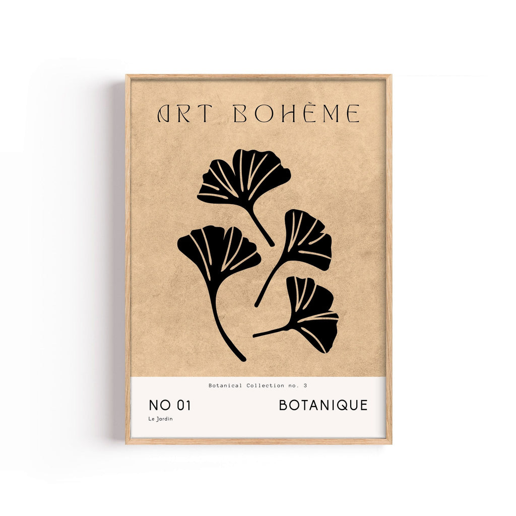 Art Bohème Ginkgo – cuadro decorativo con marco natural | Studio MagArt