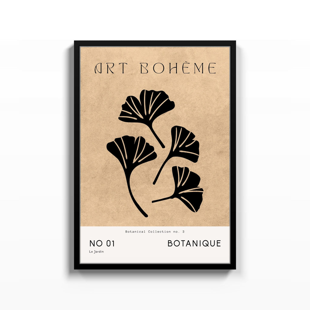 Art Bohème Ginkgo – cuadro decorativo con marco negro | Studio MagArt