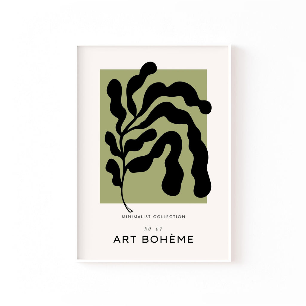 Art Bohème Hoja – cuadro decorativo con marco blanco | Studio MagArt