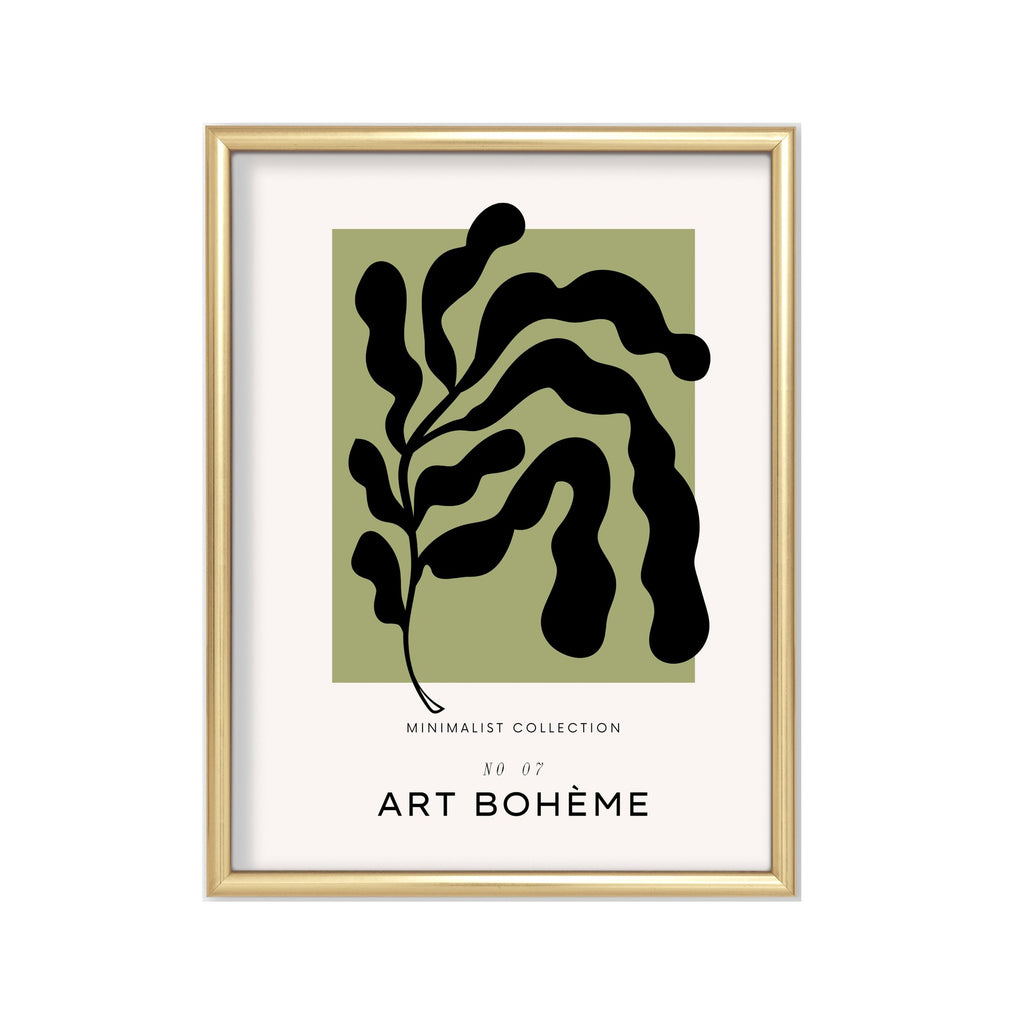 Art Bohème Hoja – cuadro decorativo con marco dorado | Studio MagArt