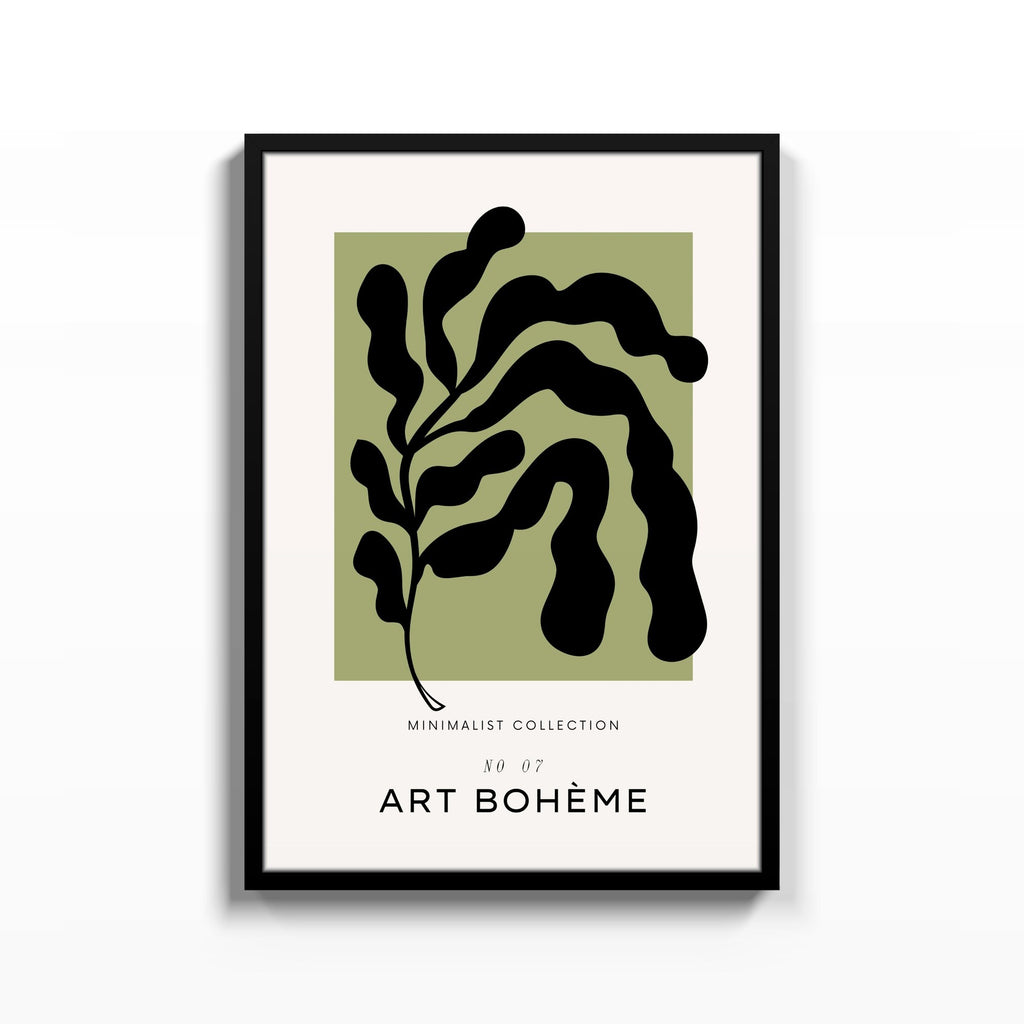 Art Bohème Hoja – cuadro decorativo con marco negro | Studio MagArt