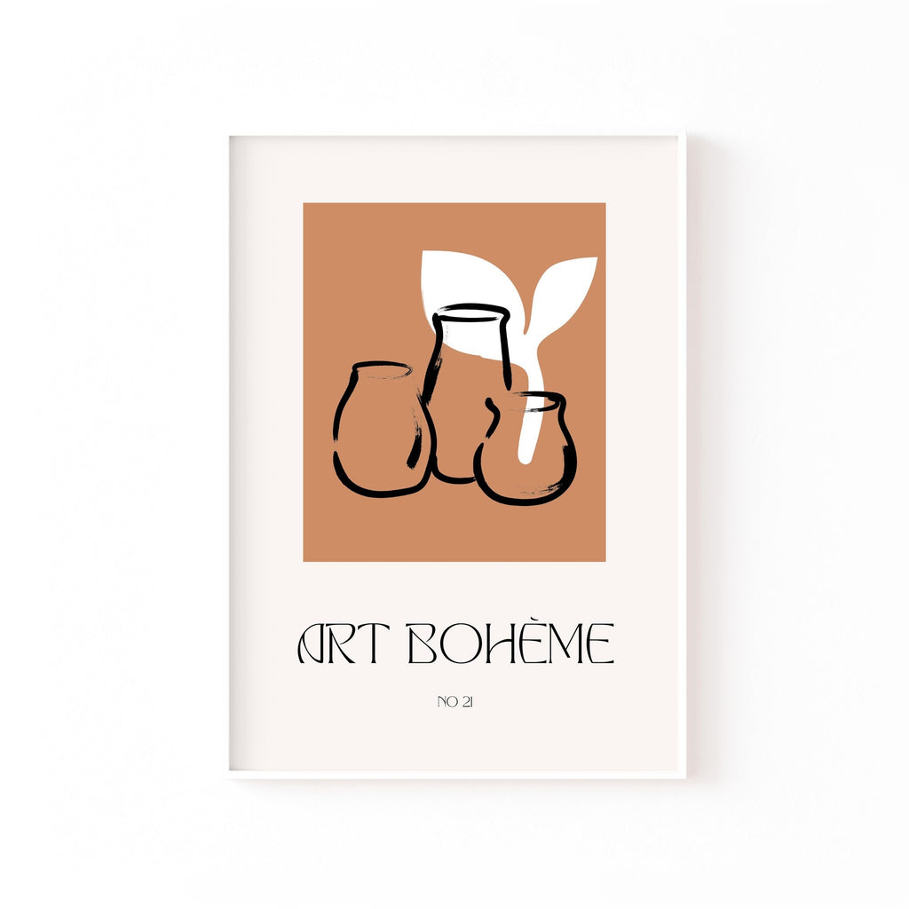 Art Bohème Jarrones – cuadro decorativo con marco blanco | Studio MagArt