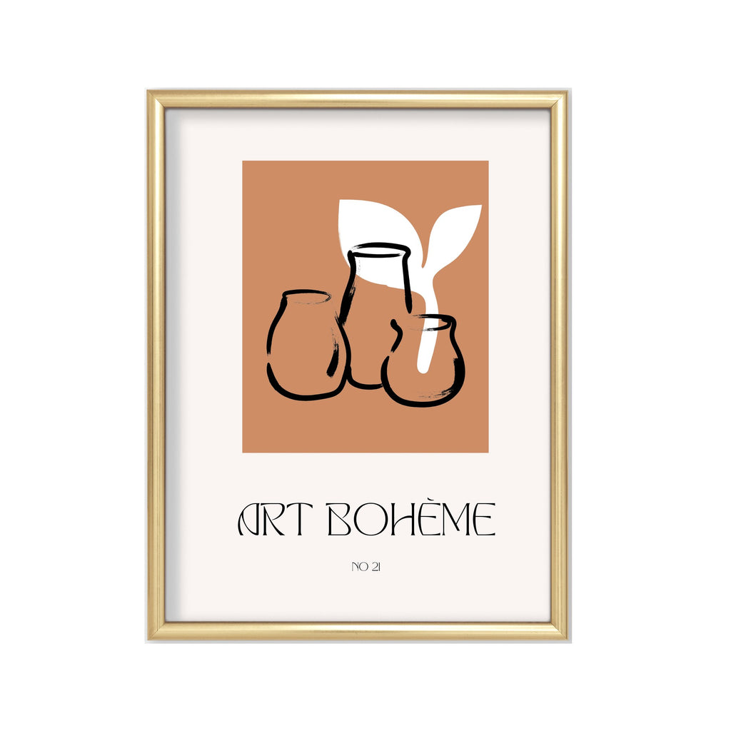 Art Bohème Jarrones – cuadro decorativo con marco dorado | Studio MagArt
