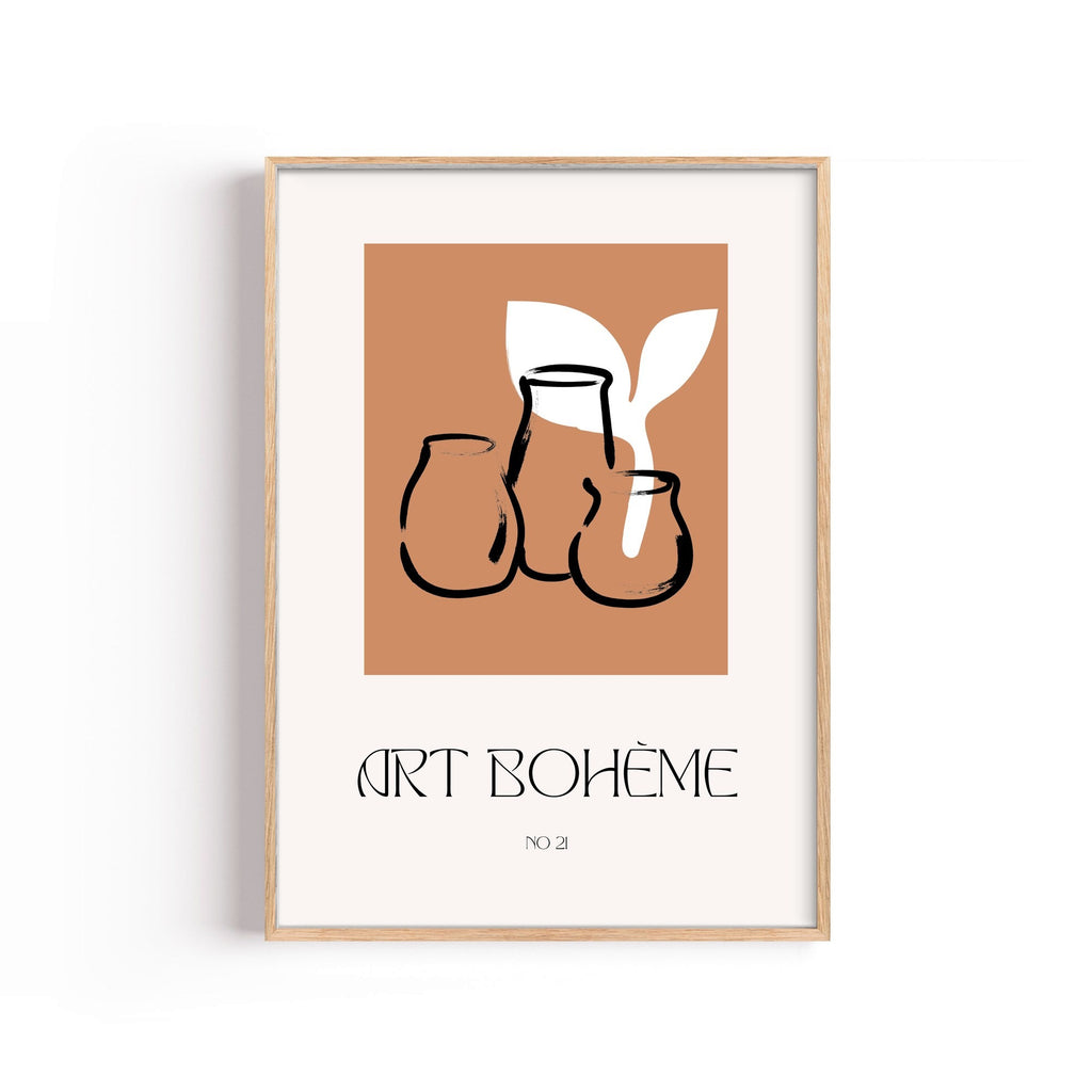 Art Bohème Jarrones – cuadro decorativo con marco natural | Studio MagArt