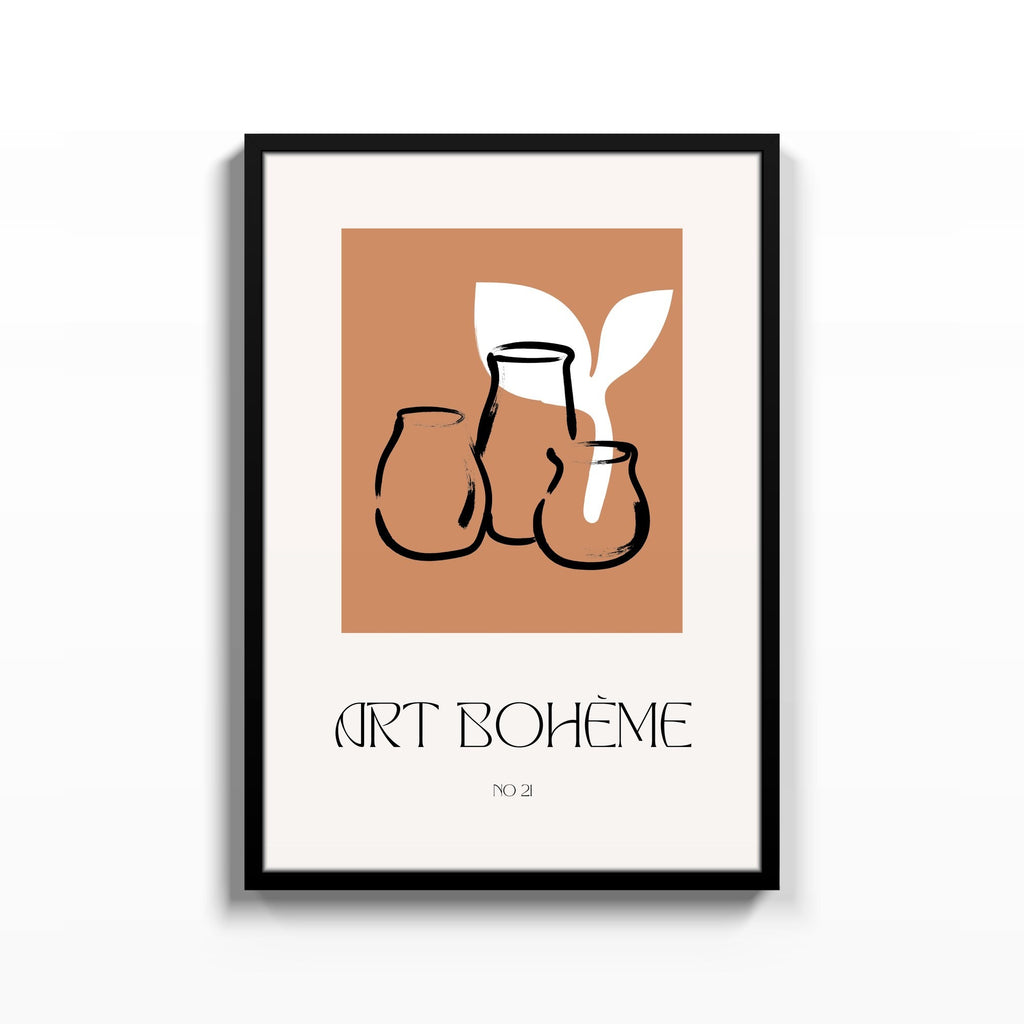 Art Bohème Jarrones – cuadro decorativo con marco negro | Studio MagArt