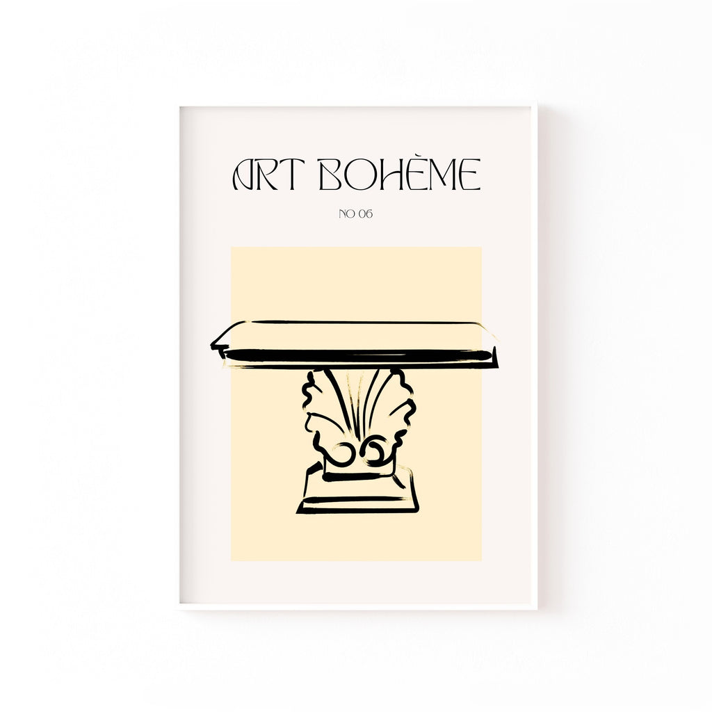 Art Bohème Mesa – cuadro decorativo con marco blanco | Studio MagArt