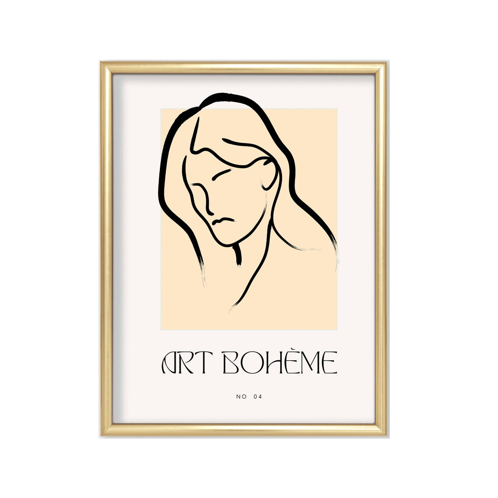 Art Bohème Mirada – cuadro decorativo con marco dorado | Studio MagArt