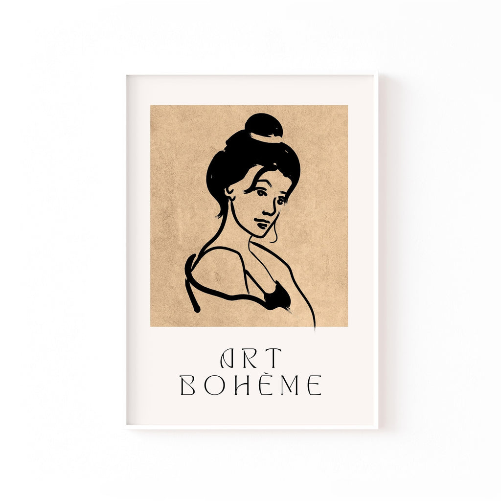 Art Bohème Retrato – cuadro decorativo con marco blanco | Studio MagArt