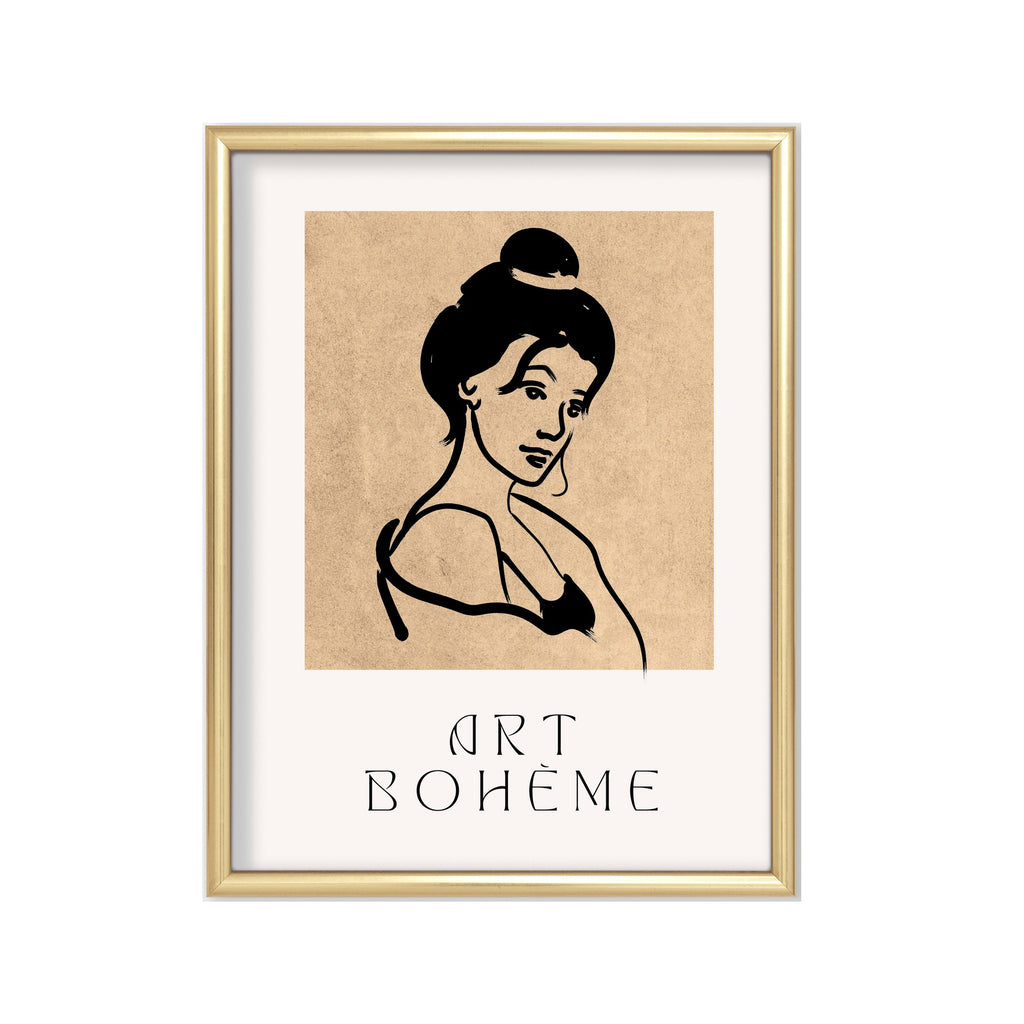 Art Bohème Retrato – cuadro decorativo con marco dorado | Studio MagArt