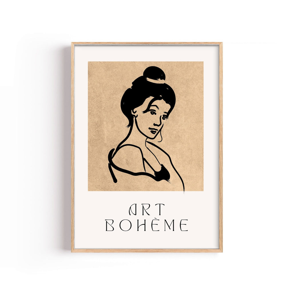 Art Bohème Retrato – cuadro decorativo con marco natural | Studio MagArt