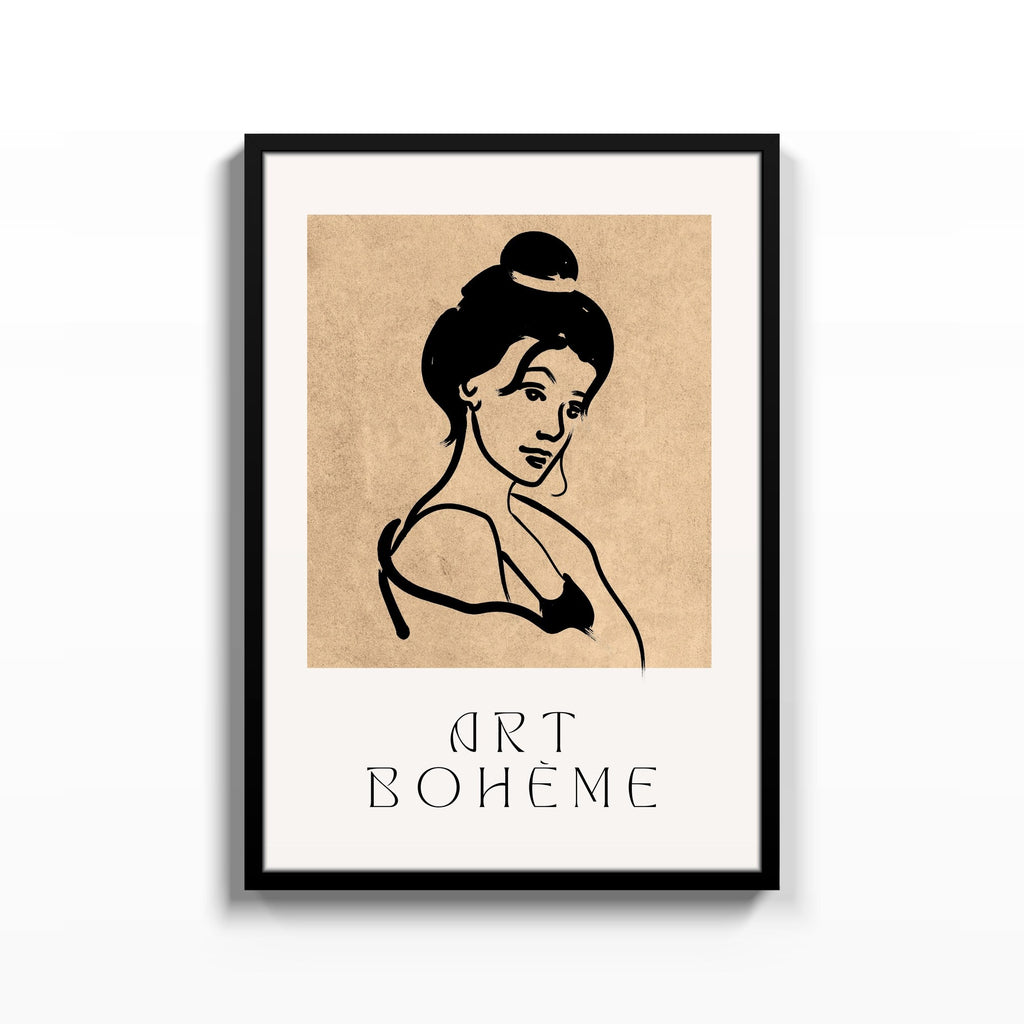 Art Bohème Retrato – cuadro decorativo con marco negro | Studio MagArt