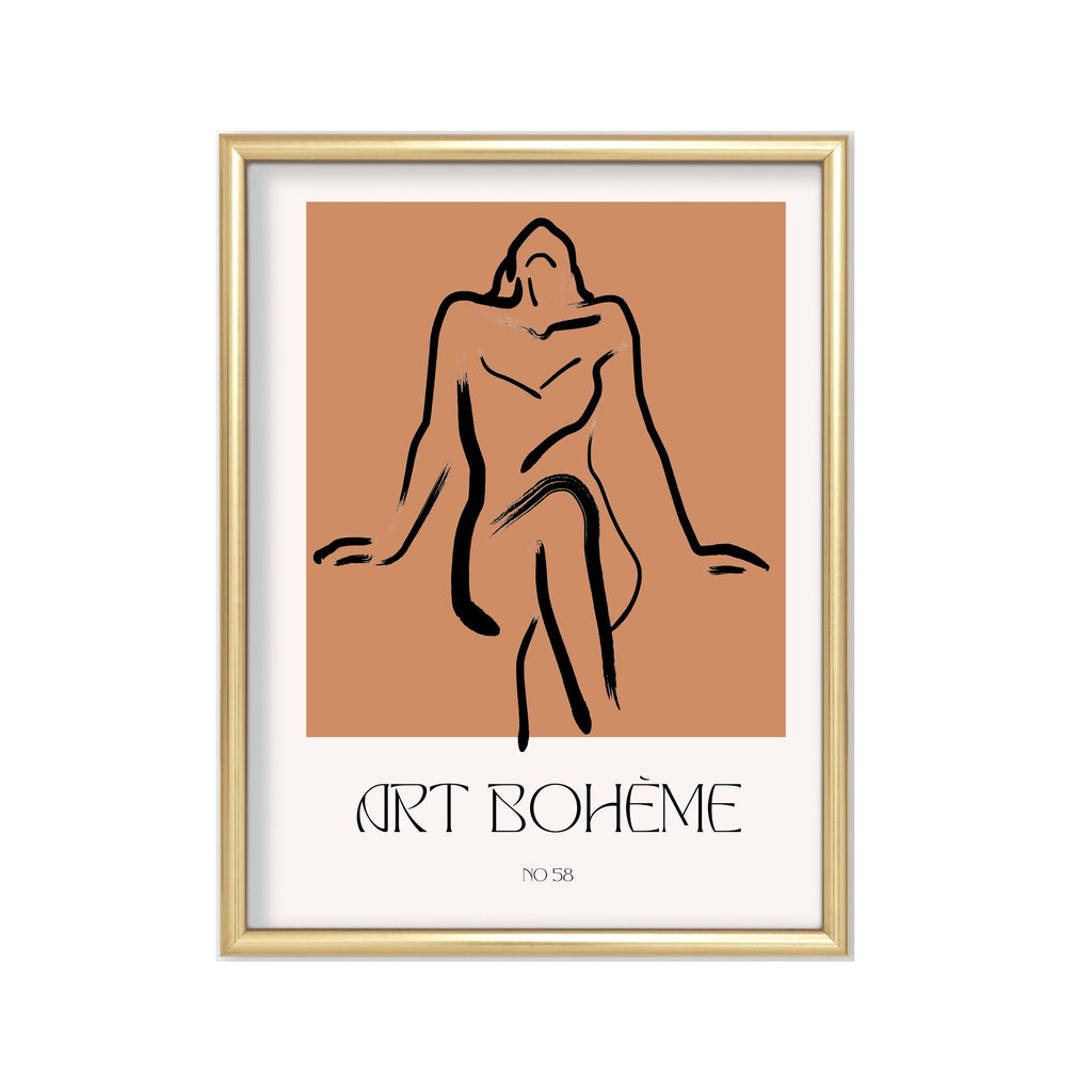 Art Bohème Terracota – cuadro decorativo con marco dorado | Studio MagArt