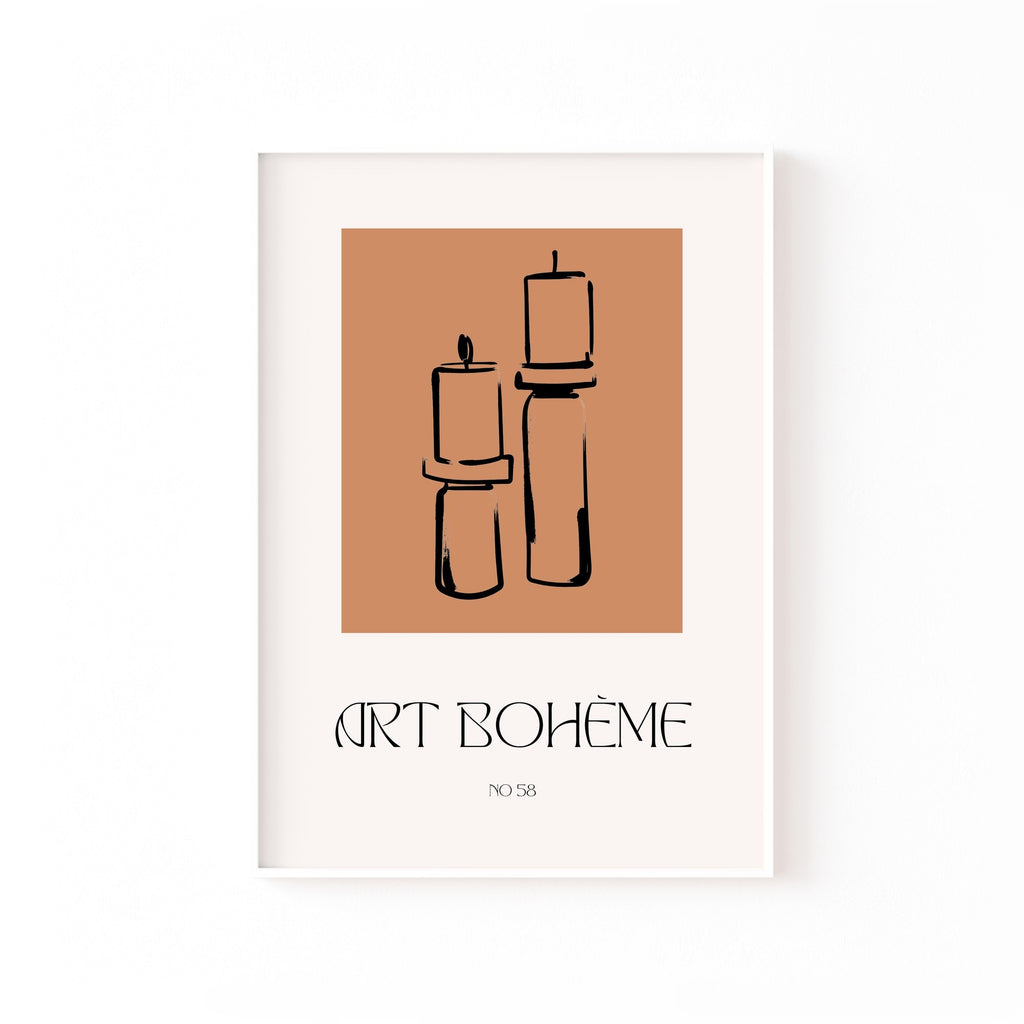 Art Bohème Velas – cuadro decorativo con marco blanco | Studio MagArt