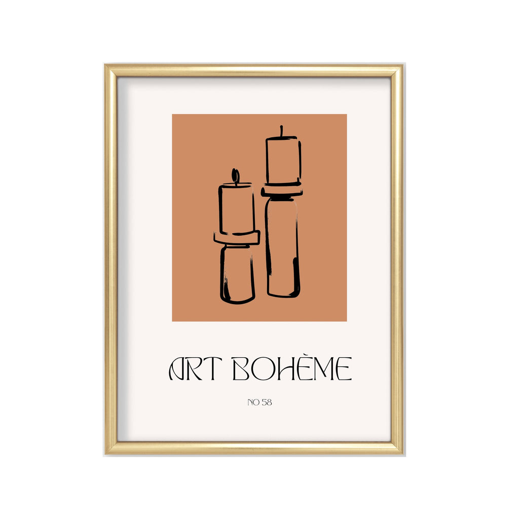 Art Bohème Velas – cuadro decorativo con marco dorado | Studio MagArt