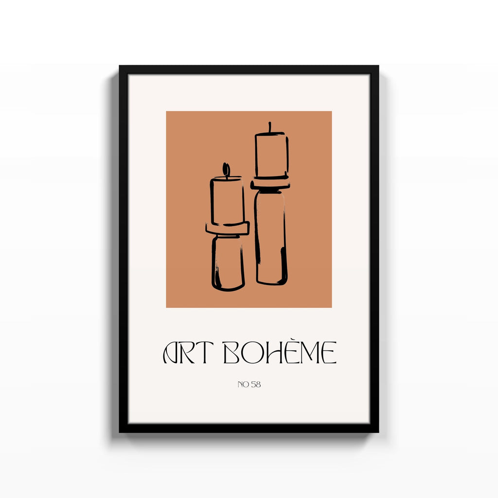 Art Bohème Velas – cuadro decorativo con marco negro | Studio MagArt
