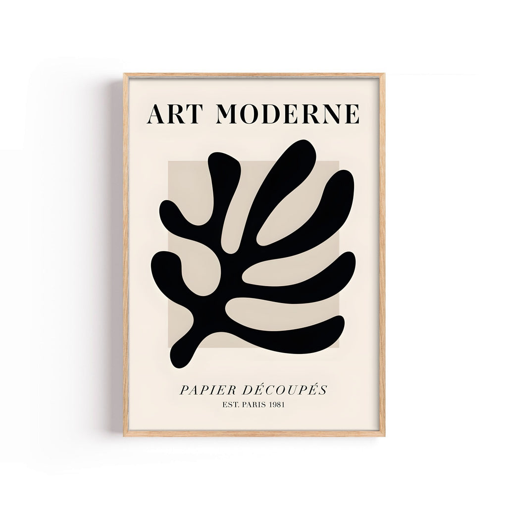 Art Moderne · Papier Découpé – cuadro decorativo con marco natural | Studio MagArt