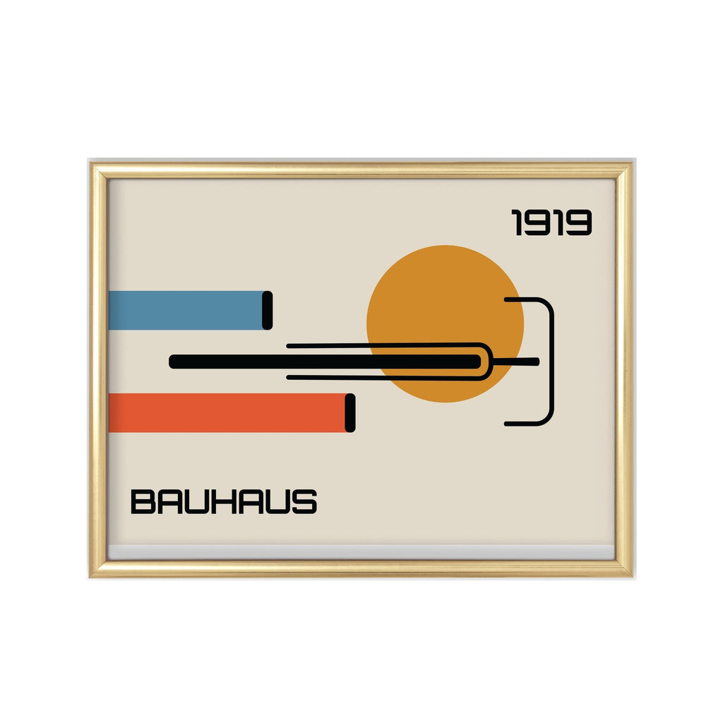 Bauhaus Formas 1919 – cuadro decorativo con marco dorado | Studio MagArt