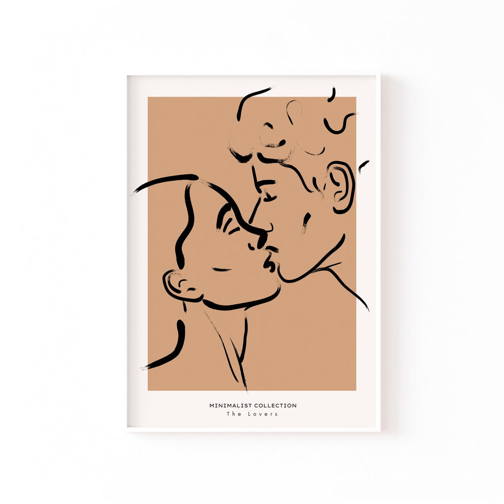 Beso Terracota – cuadro decorativo con marco blanco | Studio MagArt