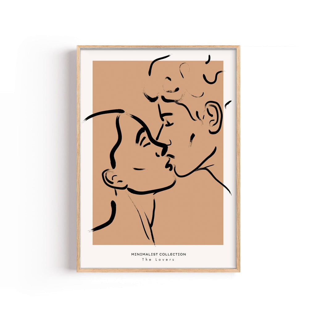Beso Terracota – cuadro decorativo con marco natural | Studio MagArt