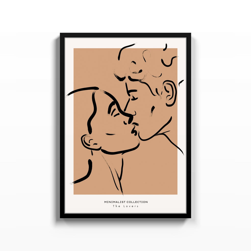 Beso Terracota – cuadro decorativo con marco negro | Studio MagArt