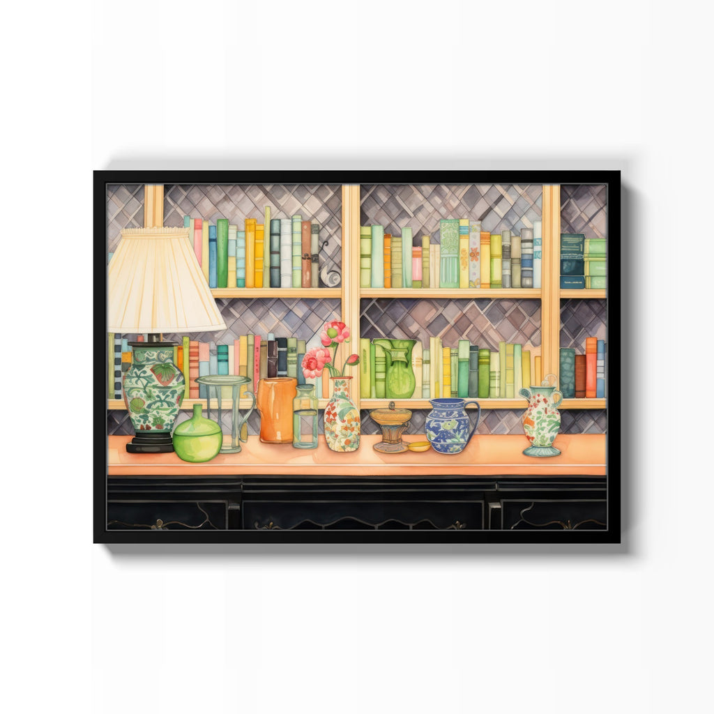 Biblioteca – cuadro decorativo con marco negro | Studio MagArt