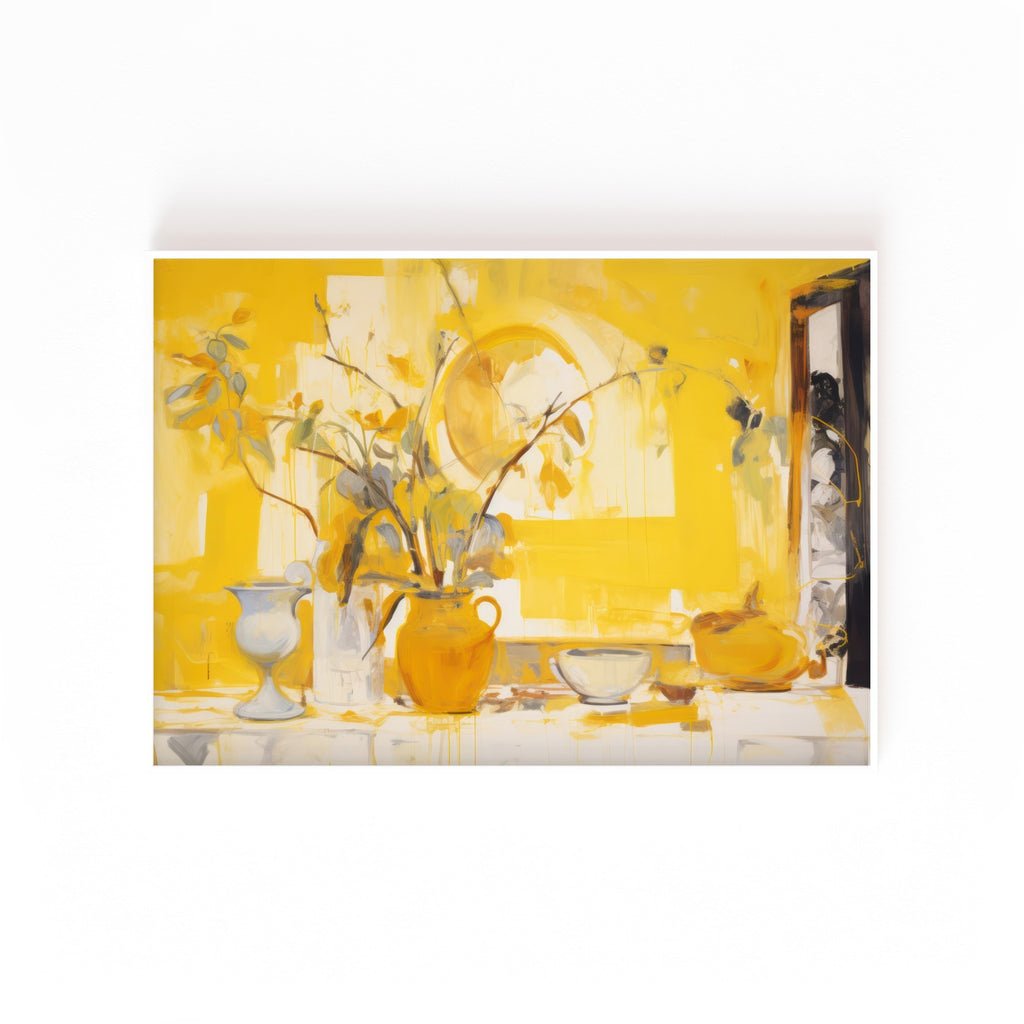 Bodegón Amarillo – cuadro decorativo con marco blanco | Studio MagArt