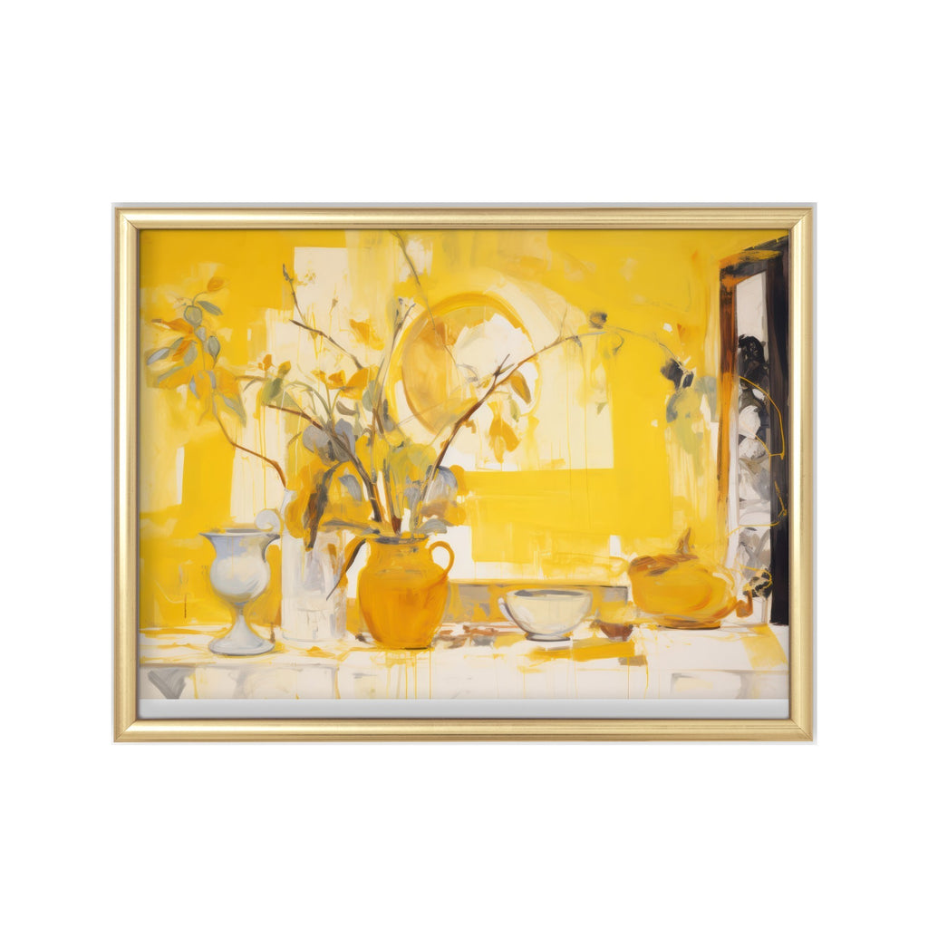 Bodegón Amarillo – cuadro decorativo con marco dorado | Studio MagArt