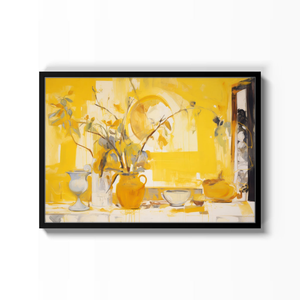Bodegón Amarillo – cuadro decorativo con marco negro | Studio MagArt