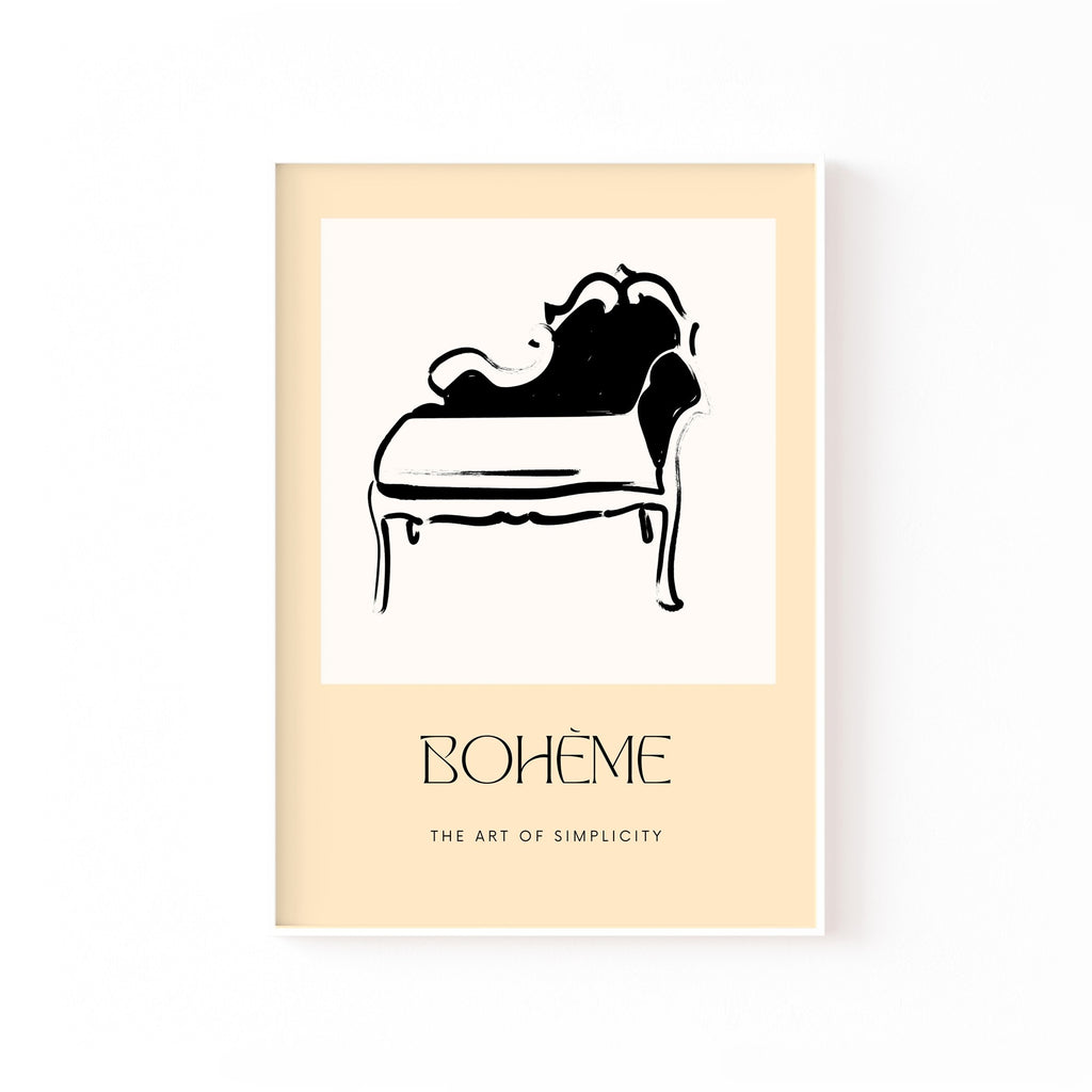 Bohème Diván – cuadro decorativo con marco blanco | Studio MagArt