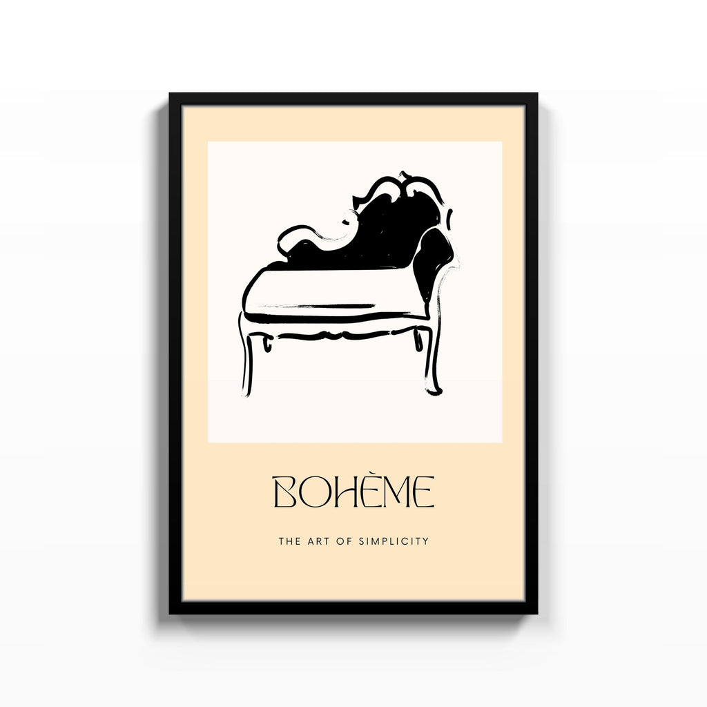 Bohème Diván – cuadro decorativo con marco negro | Studio MagArt