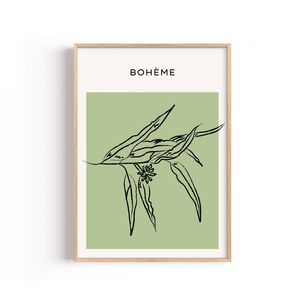 Bohème Eucalipto – cuadro decorativo con marco natural | Studio MagArt