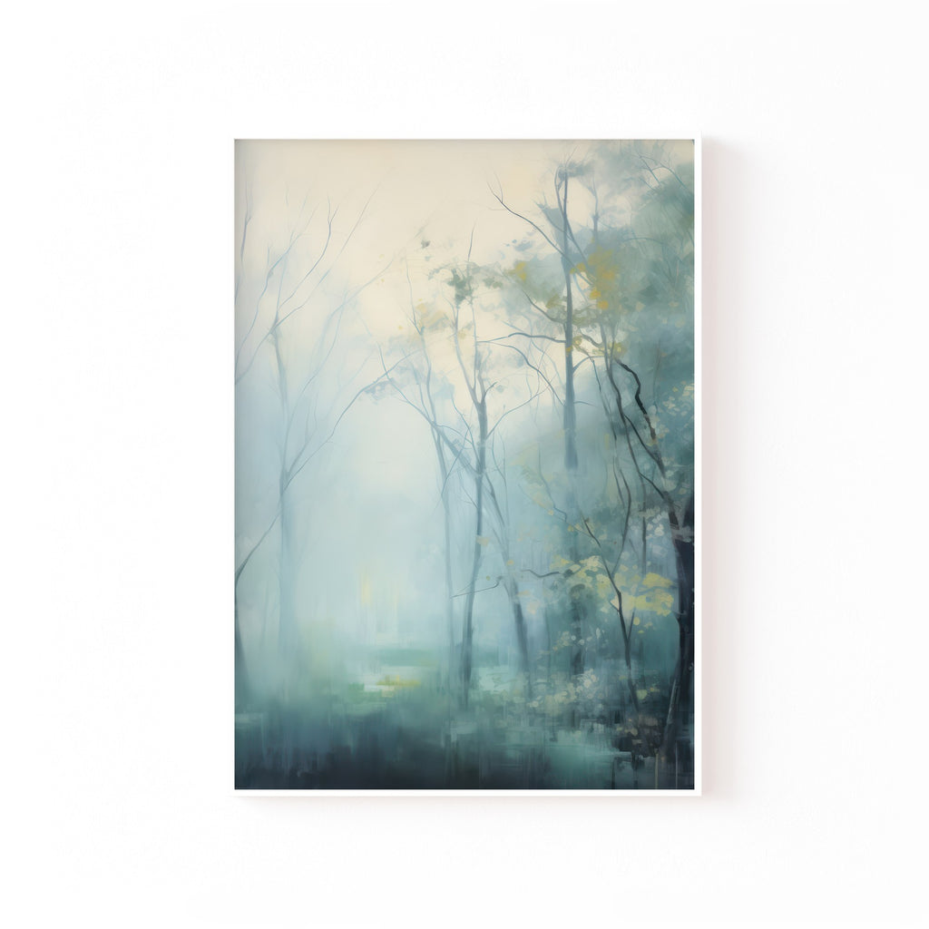 Bosque Brumoso – cuadro decorativo con marco blanco | Studio MagArt